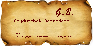 Geyduschek Bernadett névjegykártya